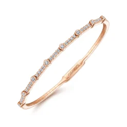 Online Gabriel & Co. Demure - 14K Rose Gold Bezel Station Diamond Bangle