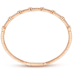 Online Gabriel & Co. Demure - 14K Rose Gold Bezel Station Diamond Bangle
