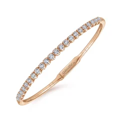Best Gabriel & Co. Demure - 14K Rose Gold Diamond Bangle
