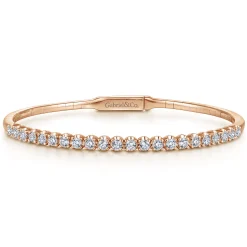 Best Gabriel & Co. Demure - 14K Rose Gold Diamond Bangle