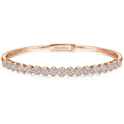 Outlet Gabriel & Co. Demure - 14K Rose Gold Diamond Bangle