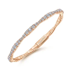 Hot Gabriel & Co. Demure - 14K Rose Gold Graduating Diamond Station Bangle
