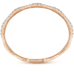 Hot Gabriel & Co. Demure - 14K Rose Gold Graduating Diamond Station Bangle