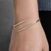 New Gabriel & Co. Demure - 14K Rose Gold Split Bypass Diamond Bangle