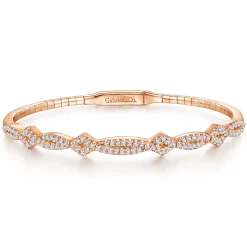 Discount Gabriel & Co. Demure - 14K Rose Gold Twisted Diamond Bangle