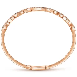 Discount Gabriel & Co. Demure - 14K Rose Gold Twisted Diamond Bangle