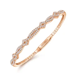 Discount Gabriel & Co. Demure - 14K Rose Gold Twisted Diamond Bangle
