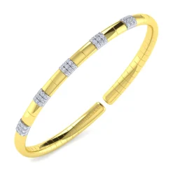 Hot Gabriel & Co. Demure - 14K White and Yellow Gold Diamond Bangle