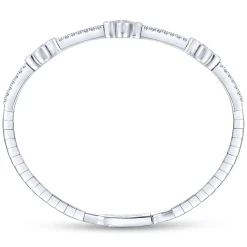 Online Gabriel & Co. Demure - 14K White Gold Bangle with Quatrefoil Diamond Stations