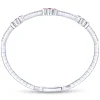 Best Gabriel & Co. Demure - 14K White Gold Bangle with Diamond and Ruby Quatrefoil Stations