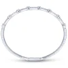 Gabriel & Co. Demure - 14K White Gold Bezel Station Diamond Bangle