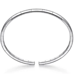 Online Gabriel & Co. Demure - 14K White Gold Cuff Bracelet with Diamond Inner Channel