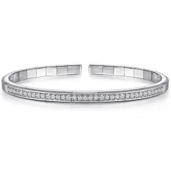 Online Gabriel & Co. Demure - 14K White Gold Cuff Bracelet with Diamond Inner Channel