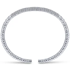 Online Gabriel & Co. Demure - 14K White Gold Cuff Bracelet with Diamond Pave Station