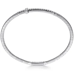 Online Gabriel & Co. Demure - 14K White Gold Diamond Bangle