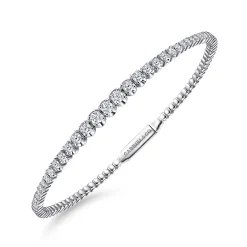 Online Gabriel & Co. Demure - 14K White Gold Diamond Bangle