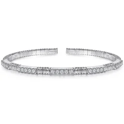 Hot Gabriel & Co. Demure - 14K White Gold Diamond Bangle