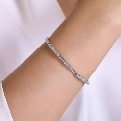 Hot Gabriel & Co. Demure - 14K White Gold Diamond Bangle