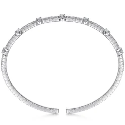 Online Gabriel & Co. Demure - 14K White Gold Diamond Bangle