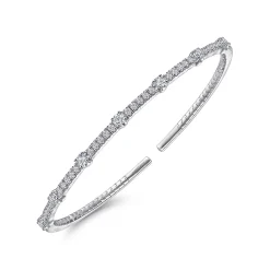 Online Gabriel & Co. Demure - 14K White Gold Diamond Bangle