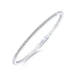 New Gabriel & Co. Demure - 14K White Gold Diamond Bangle