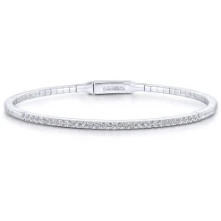 New Gabriel & Co. Demure - 14K White Gold Diamond Bangle