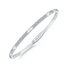 New Gabriel & Co. Demure - 14K White Gold Diamond Bangle with Pyramid Rhombus Stations