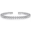 Outlet Gabriel & Co. Demure - 14K White Gold Diamond Station Open Bangle