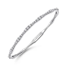 Sale Gabriel & Co. Demure - 14K White Gold Diamond Station Bangle