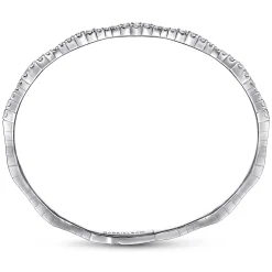 Sale Gabriel & Co. Demure - 14K White Gold Diamond Station Bangle