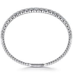 Outlet Gabriel & Co. Demure - 14K White Gold Graduating Diamond Bangle
