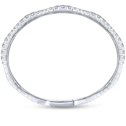 Discount Gabriel & Co. Demure - 14K White Gold Graduating Diamond Station Bangle