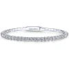 Gabriel & Co. Demure - 14K White Gold Square Set Diamond Bangle