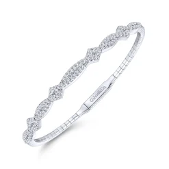 Gabriel & Co. Demure - 14K White Gold Twisted Diamond Bangle
