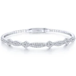 Gabriel & Co. Demure - 14K White Gold Twisted Diamond Bangle