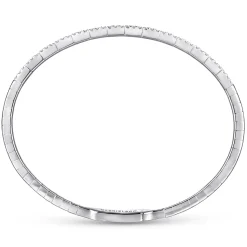 New Gabriel & Co. Demure - 14K White Gold Two Row Diamond Bangle
