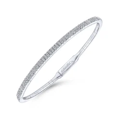 Best Gabriel & Co. Demure - 14K White Gold Two Row Diamond Bangle