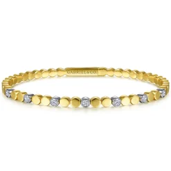 Online Gabriel & Co. Demure - 14K White-Yellow Gold Diamond Bangle