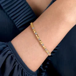 Online Gabriel & Co. Demure - 14K White-Yellow Gold Diamond Bangle