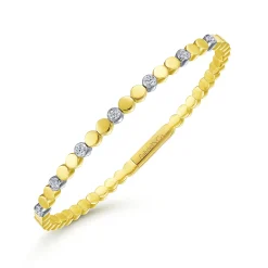 Online Gabriel & Co. Demure - 14K White-Yellow Gold Diamond Bangle
