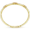 Online Gabriel & Co. Demure - 14K Yellow Gold Bangle with Diamond and Ruby Quatrefoil Stations