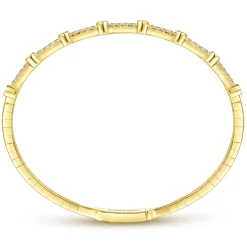 Outlet Gabriel & Co. Demure - 14K Yellow Gold Bezel Station Diamond Bangle
