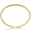 New Gabriel & Co. Demure - 14K Yellow Gold Chevron Split Bangle