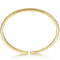 New Gabriel & Co. Demure - 14K Yellow Gold Chevron Split Bangle