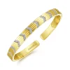 Discount Gabriel & Co. Demure - 14K Yellow Gold Cuff Bracelet with Pave Diamond Chevron Stations