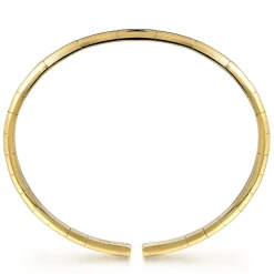 Online Gabriel & Co. Demure - 14K Yellow Gold Cuff Bracelet with Diamond Inner Channel
