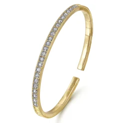 Hot Gabriel & Co. Demure - 14K Yellow Gold Diamond Bangle