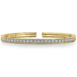 Hot Gabriel & Co. Demure - 14K Yellow Gold Diamond Bangle