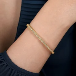 Hot Gabriel & Co. Demure - 14K Yellow Gold Diamond Bangle