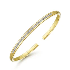Gabriel & Co. Demure - 14K Yellow Gold Diamond Bangle